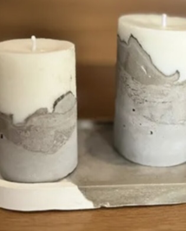 KALI marbled pillar candles